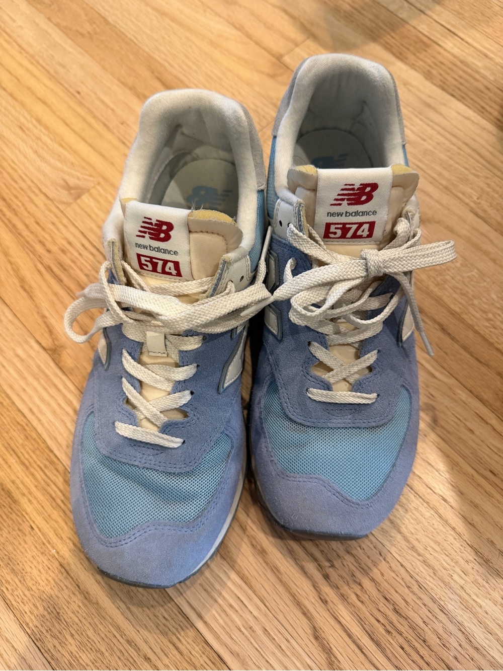 New Balance 574 Women's Light Blue Suede Sneakers